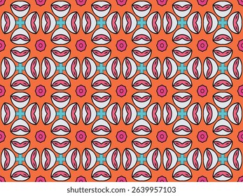 Seamless Shape Wallpaper Design Tile Cloth Fabric Interior Perspective Endless Template Symmetric Decoration Luxury Textile Graphic Texture Fashion Digital Geometric Background Visual Art Pattern.