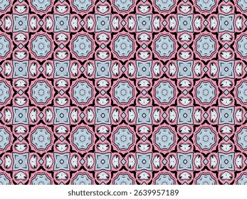 Seamless Shape Wallpaper Design Tile Cloth Fabric Interior Perspective Endless Template Symmetric Decoration Luxury Textile Graphic Texture Fashion Digital Geometric Background Visual Art Pattern.