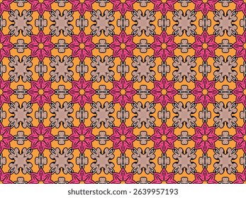 Seamless Shape Wallpaper Design Tile Cloth Fabric Interior Perspective Endless Template Symmetric Decoration Luxury Textile Graphic Texture Fashion Digital Geometric Background Visual Art Pattern.