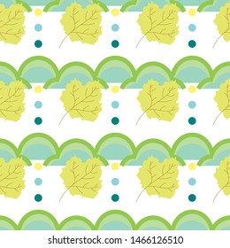 seamless shaped leaves in colorful isolated on white background. Can use for print, template, fabric, presentation, textile, banner, poster, wallpaper