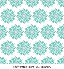 Seamless shapes pattern with blue color