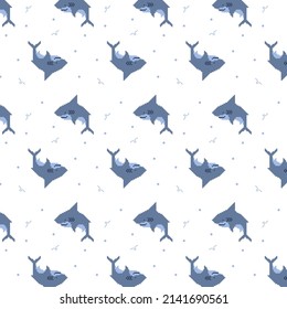 seamless shark pattern cute shark vector art