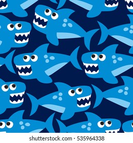 seamless shark pattern vector illustration