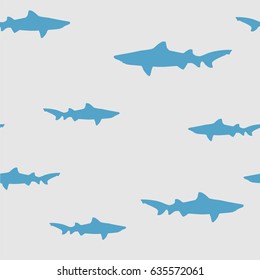seamless shark silhouette pattern background. vector illustration