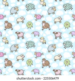 Seamless sheep pattern