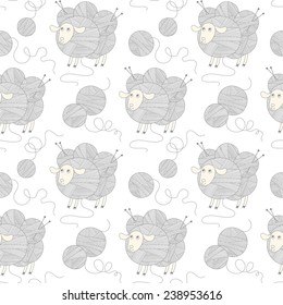 Seamless sheep pattern.