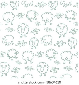 Seamless sheep pattern