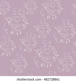 Seamless sheep pattern