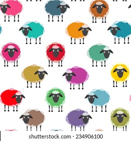 Seamless Sheep Pattern. Vector EPS10. No effects used.