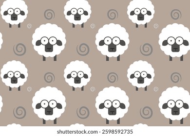 Seamless Sheep Pattern Vector Images
