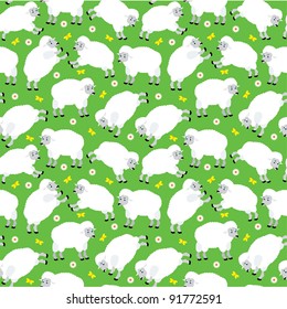 Seamless sheeps pattern. vector