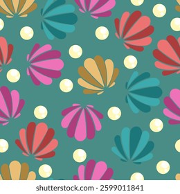 seamless shell pattern for background,fabric,cover,wrapper,etc