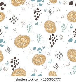 Seamless Shell Seamless Pattern. Modern Digital Design. Marine Repeating Pattern. Modern Fashion Scandinavian Style. Contemporary Colors and Design. 