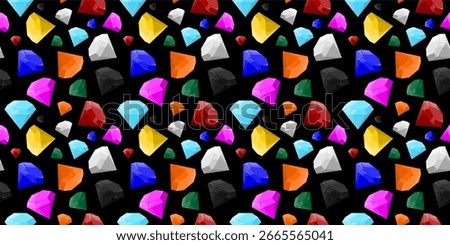 Seamless Shiny Diamond Gemstone Pattern Background in Multiple Colors Geometric Symmetry Vector Illustration for Wallpaper and Backdrop