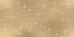 Seamless Shiny Multicolored Sparkles Surface Background - Bedazzled Sparkling Fabric Texture Vector Illustration. Golden Glittering Backdrop. Shimmering Abstract Wallpaper.
