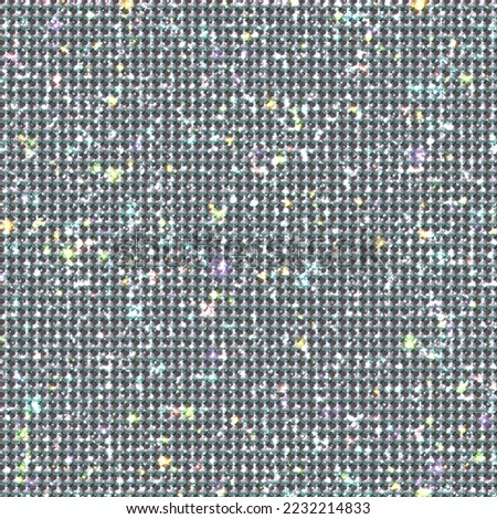 
Seamless shiny white rhinestone surface background - bedazzled sparkling texture vector illustration. Diamonds backdrop with colorful light reflections. Shimmering gemstones surface. 