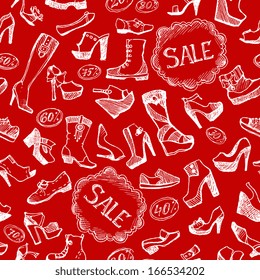 Seamless shoes background vector illustration