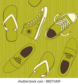 seamless shoes on grass