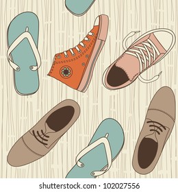 seamless shoes pattern