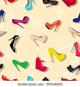 Seamless shoes pattern