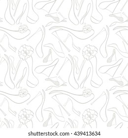 Seamless shoes pattern can be used for wallpaper, website background, wrapping paper. High heels shoes vector bright pattern. Shoes design. Fashion concept.