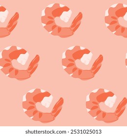 Seamless Shrimp Pattern with Background