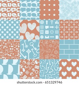Seamless signs patterns vector collection