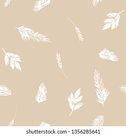 Seamless silhouette botanical pattern