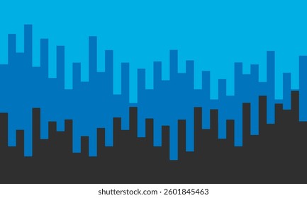 Seamless silhouette of the city. Cityscape with buildings. Simple flat color background. Urban landscape. Beautiful template. Modern city with layers. Flat style vector illustration.