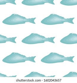 Seamless: silhouette of fish on a white background. Different blue fish endless hand drawn texture. Icon shrimp fish sea ocean vector seamless pattern background wallpaper
vector. illustration