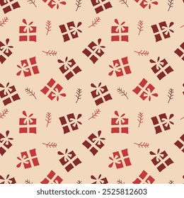 Seamless silhouette icon pattern is a New Year's themed gift