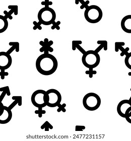 Seamless silhouette LGBT symbols vector