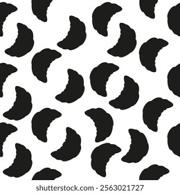 Seamless silhouette pattern of croissants