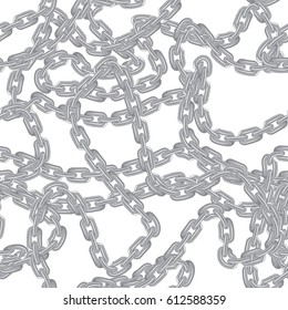 seamless silver chain abstract white blackground