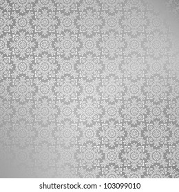 Seamless Silver Damask Wallpaper Stock Vector (Royalty Free) 103099010 ...