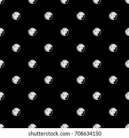 seamless silver glitter bubble ball pattern on black background