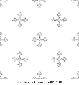 seamless silver glitter cross pattern background