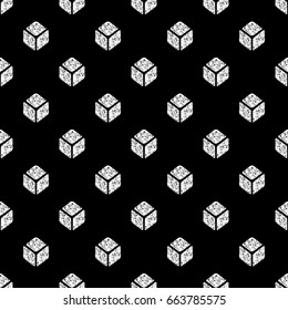 seamless silver glitter isometric square symmetry pattern on black background