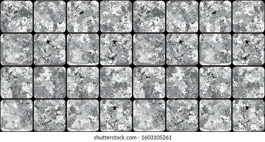 Seamless silver rounded squares tile pattern