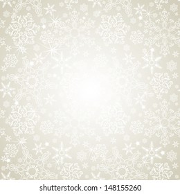 Seamless silver snowflakes background