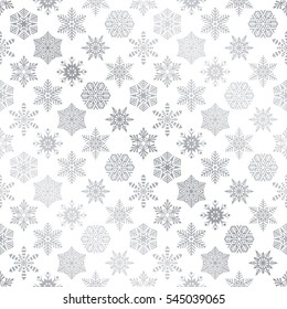 Seamless Silver Snowflakes Pattern