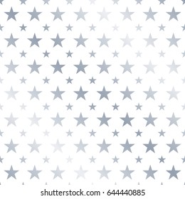 Seamless Silver Star Pattern. Ideal for wrapping paper or greeting card designs.