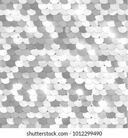 Seamless silver texture of fabric with sequins