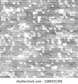 Seamless silver texture of fabric with sequins