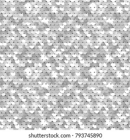 Seamless silver texture of fabric with sequins svg