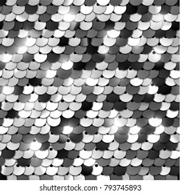 Seamless silver texture of fabric with sequins svg