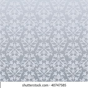 Seamless silver wallpaper  in  vintage style