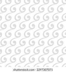 Seamless silver and white vector ornament. Modern wavy background. Geometric modern pattern