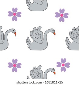 seamless simple bird pattern for fabric, textile, wrapping. vector