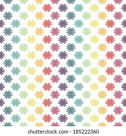 Seamless simple colorful floral pattern. Seamless background can be used for wallpaper, pattern fills, web page background, surface textures.